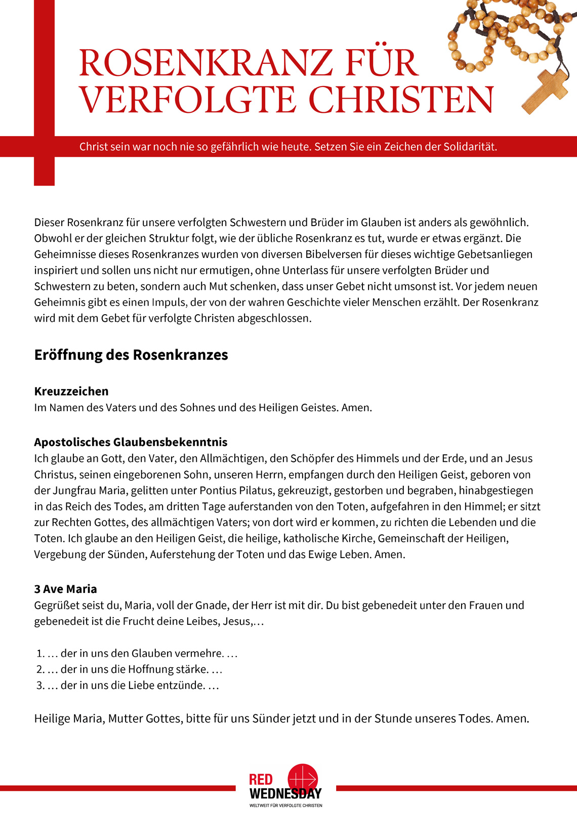 Rosenkranz für verfolgte Christen